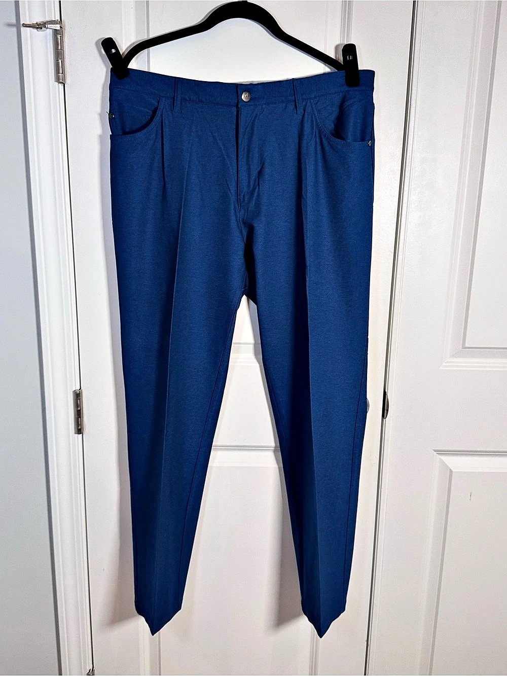 Adidas Golf Pant Men 36x30 Blue Stretch 5 Pocket Performance Travel Chino Casual